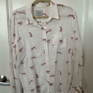 Rails White Shirt with Pink Pattern